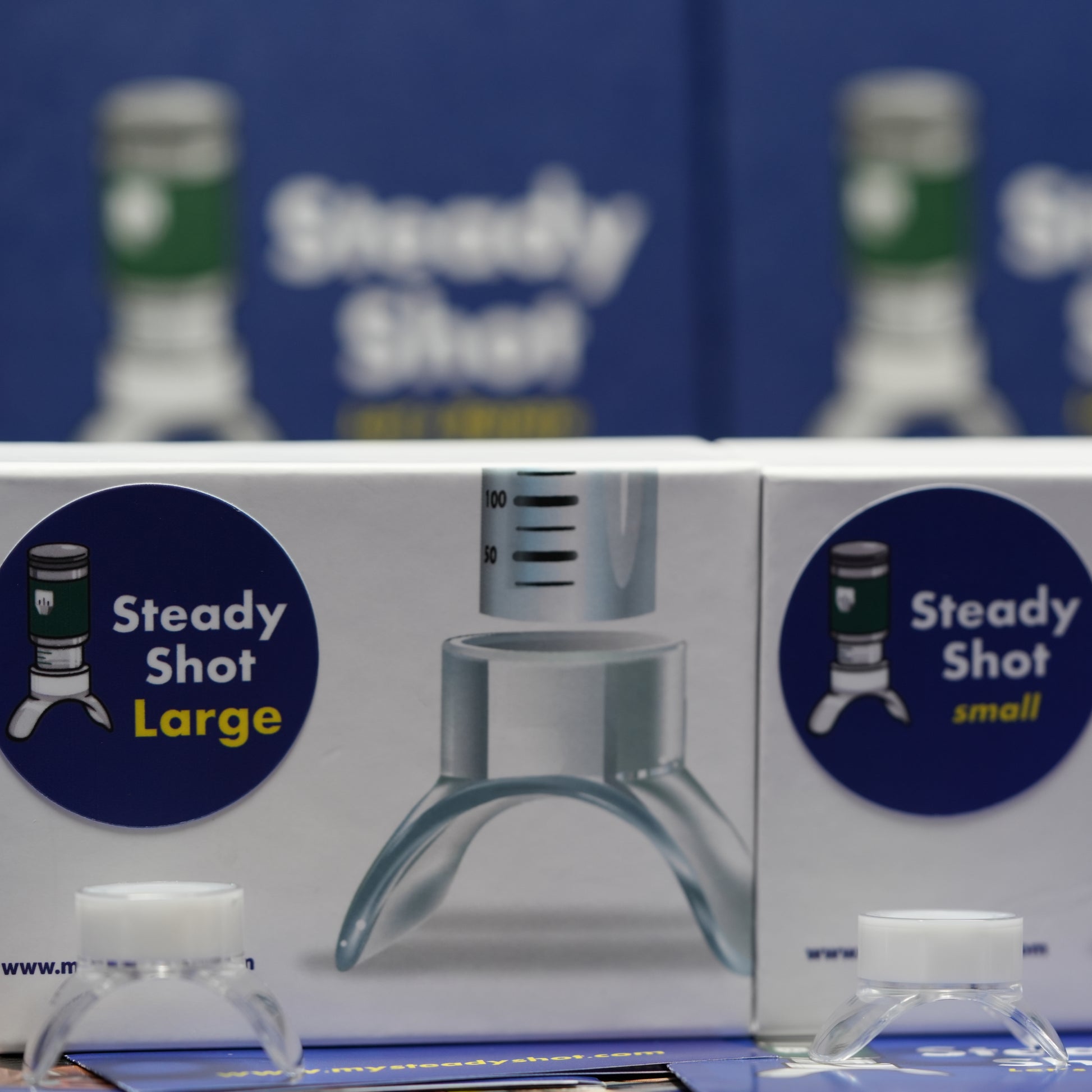 Steady Shot small and large sizes for insulin pen needles, designed for diabetics. Reusable tools that simplify injection site rotation, reduce lipohypertrophy, and improve comfort for effective diabetes management.