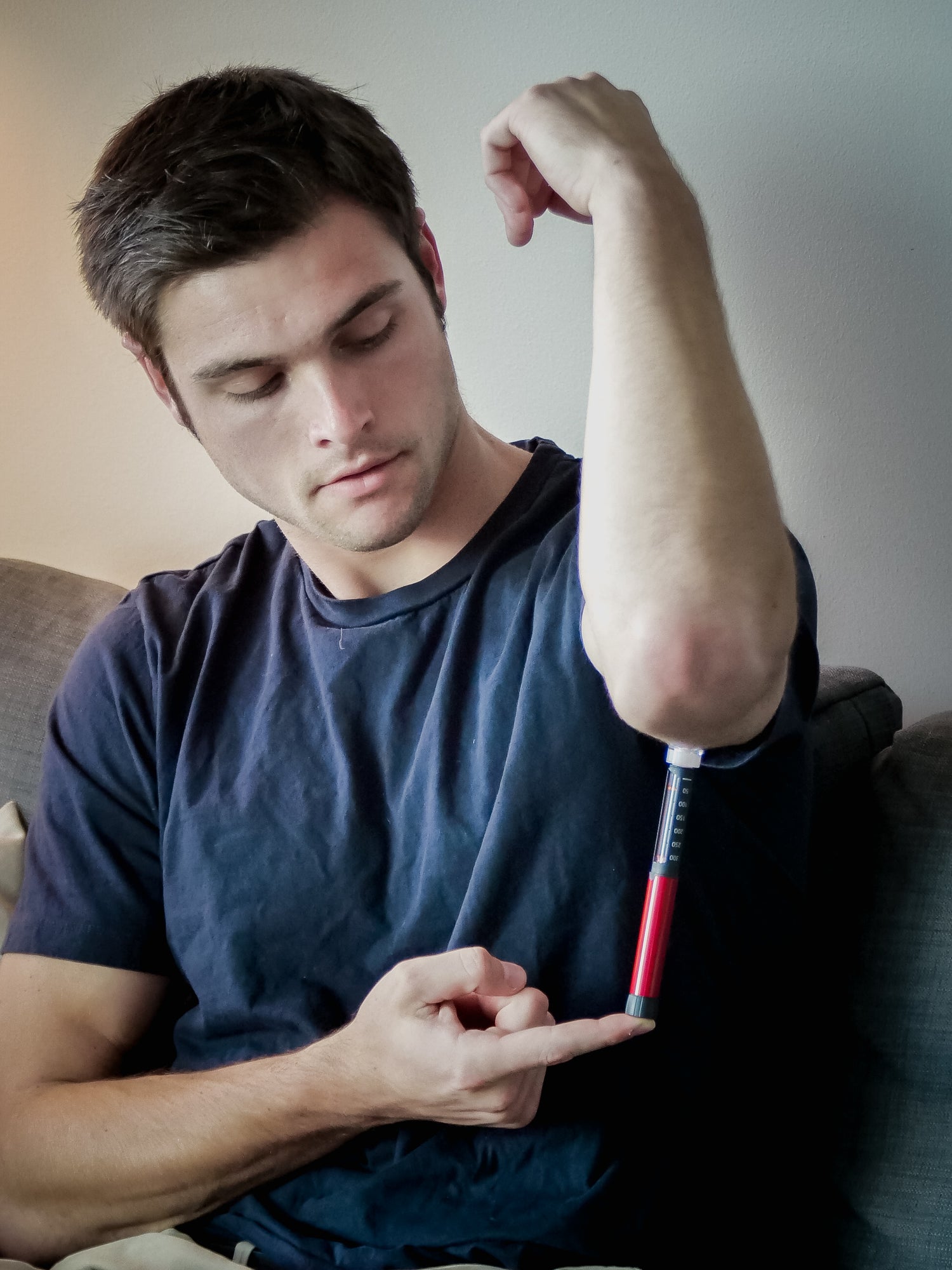 Steady Shot making injections easy with a demonstration of a back of the arm injection. A simple and effective tool for diabetics to manage insulin injections with improved accuracy and comfort.